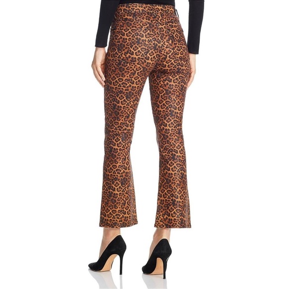 7 For All Mankind Anthropologie Leopard Print High Waist Slim Kick Jeans 28 - Picture 4 of 17